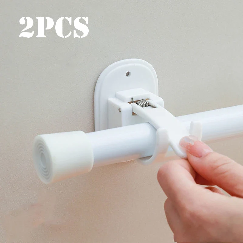 supports tringles rideaux adhésifs vis moderne minimaliste blanc noir bleu