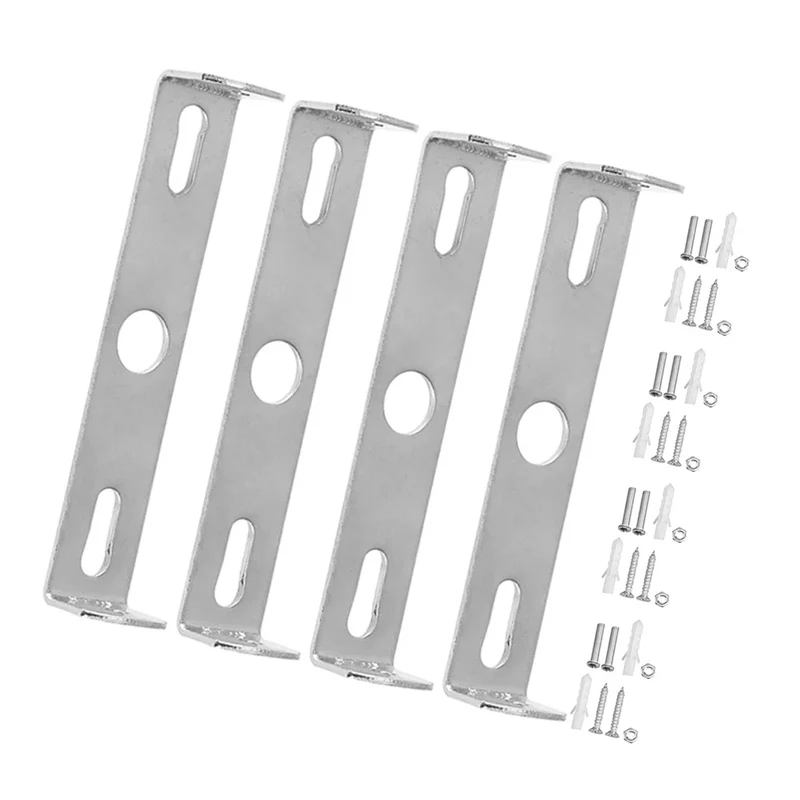 supports luminaire suspension applique industrielle minimaliste métal argenté fixations vis chevilles incluses