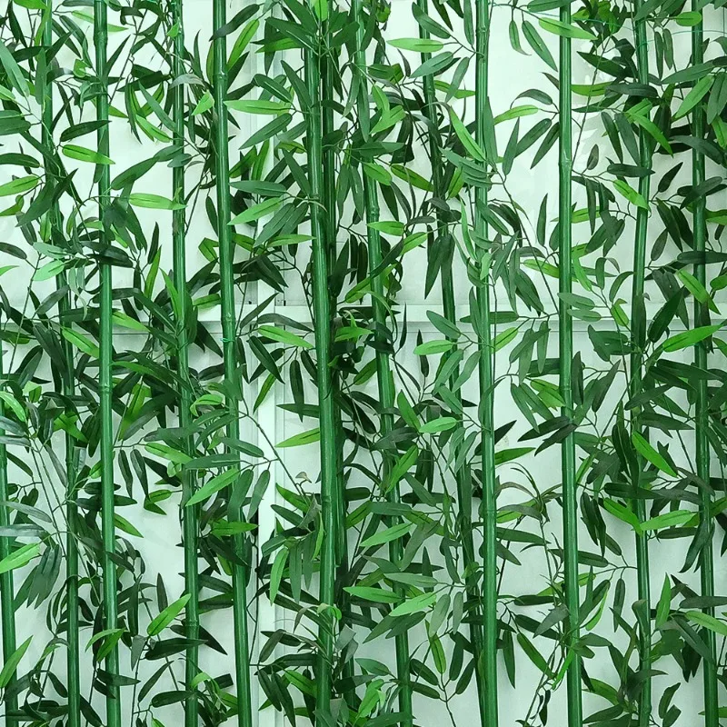 feuilles bambou artificielles vert deco murale zen plante intérieure pot gravier tiges lisses asiatique