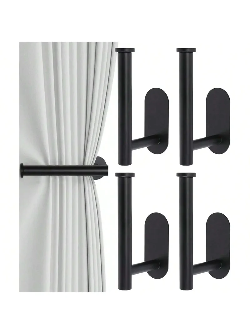 supports rideaux adhésifs sans perçage noir blanc modernes minimalistes élégants facile surfaces lissesintérieur decoration