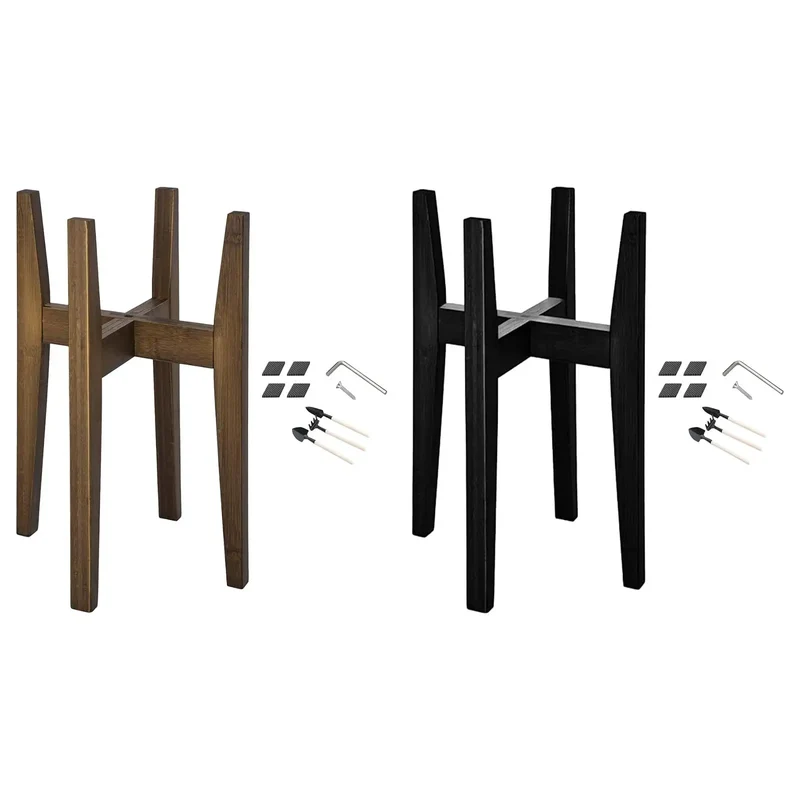 support pots plantes bois massif réglable hauteur variable scandinave moderne fixations vis allenclé patins