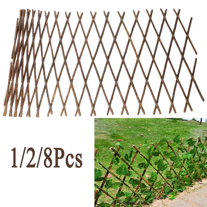 treillis bois saule extensible plantes grimpantes panneau decoratif rustique marron brun naturelextérieur jardin decorationbranches