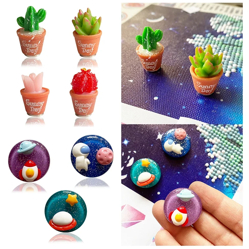 cache pot aimanté cactus succulente fruits fusée astronaute planète soucoupe volante résine paillettes sunny