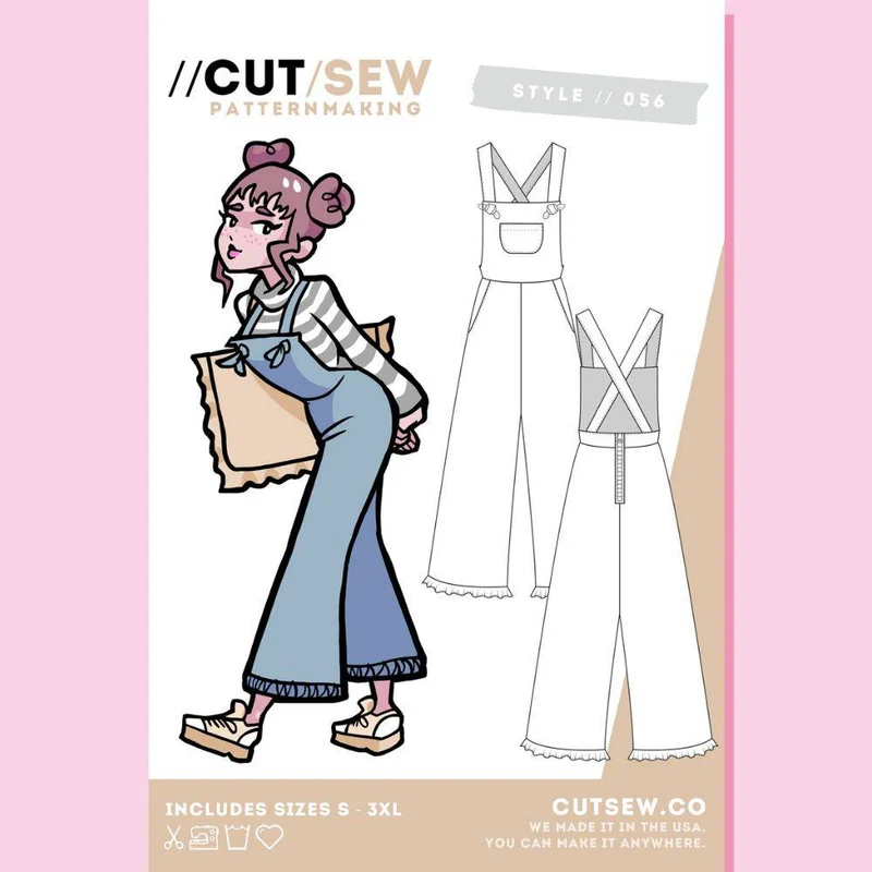 PATRON DE COUTURE PDF | 056 Combinaison | CUT/SEW | ANGLAIS SEULEMENT | A4 SEULEMENT