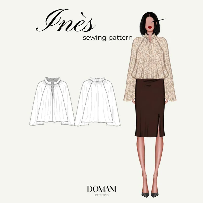 PATRON DE COUTURE PDF | Blouse & robe Inès | Domani Patterns | FRANÇAIS SEULEMENT