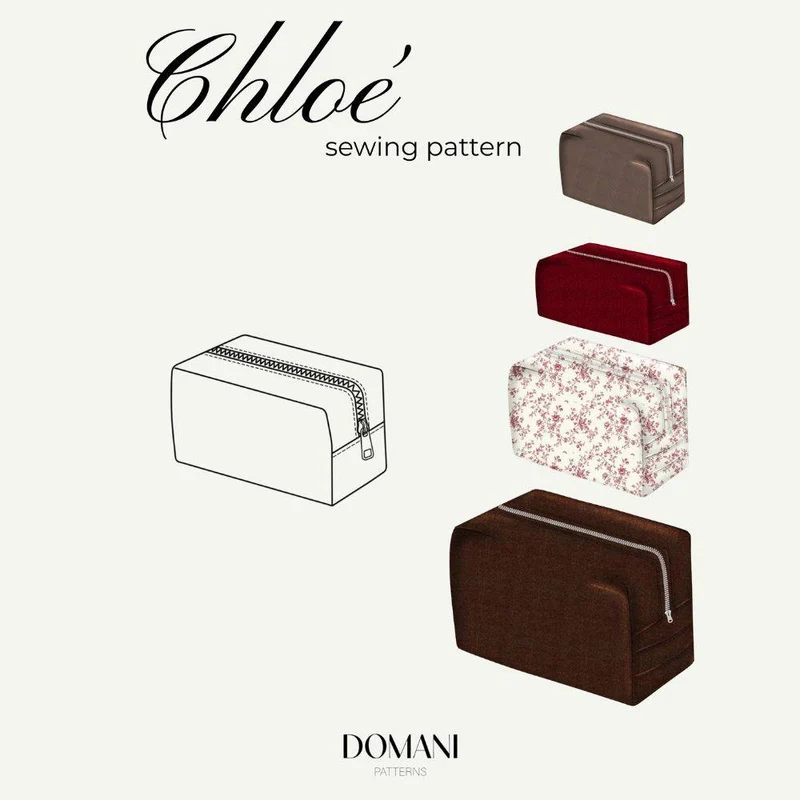 PATRON DE COUTURE PDF | Pochette zippée Chloé | Domani | FRANÇAIS SEULEMENT