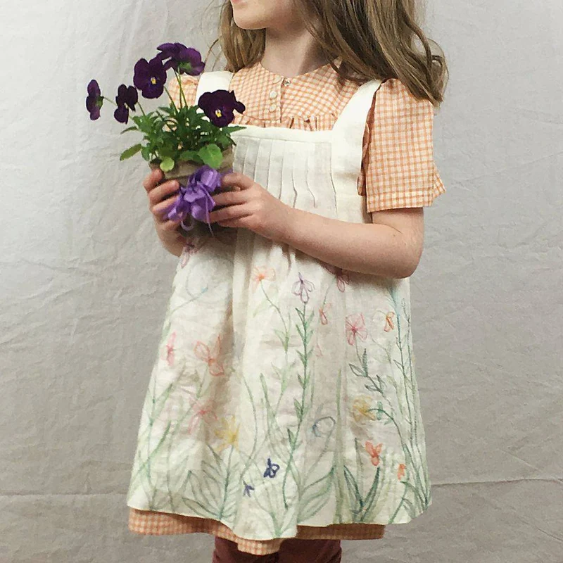 PATRON DE COUTURE PDF | 213 Robe et tablier prairie pour enfant | Folkwear