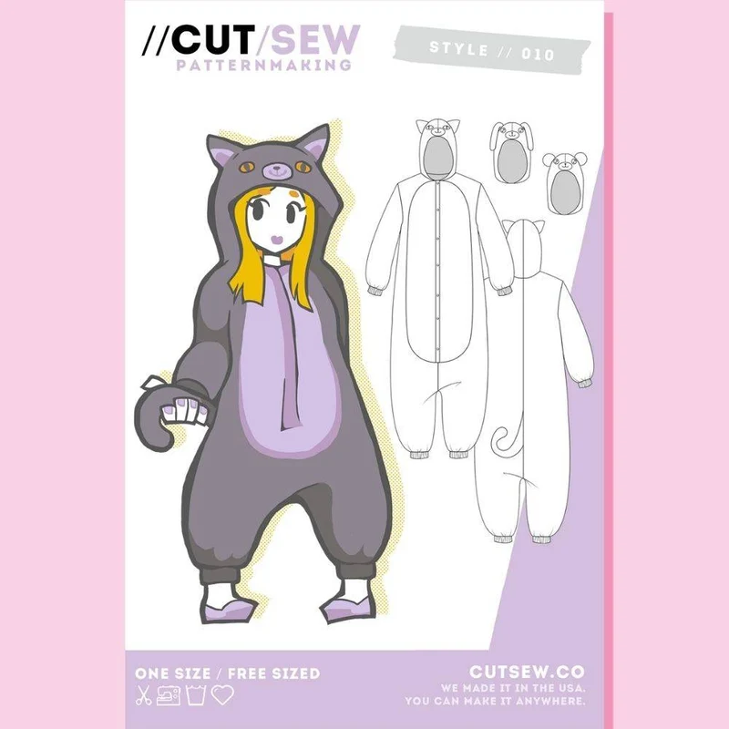 PATRON DE COUTURE PDF | 010 Kigurumi | CUT/SEW | ANGLAIS SEULEMENT | A4 SEULEMENT | UNISEXE