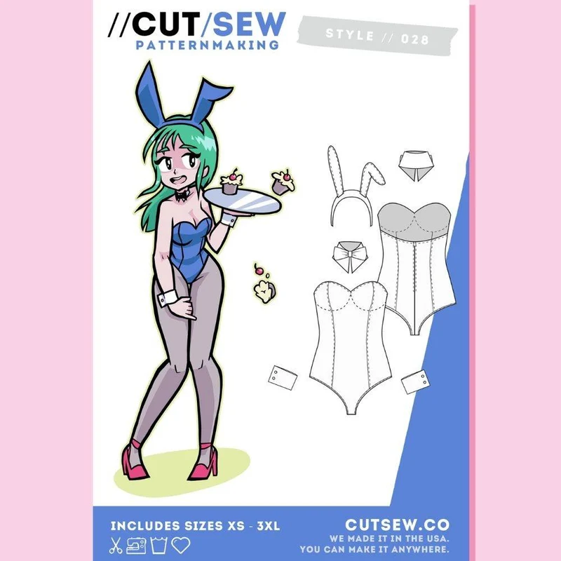 PATRON DE COUTURE PDF | 028 Costume de Lapin | CUT/SEW | ANGLAIS SEULEMENT | A4 SEULEMENT
