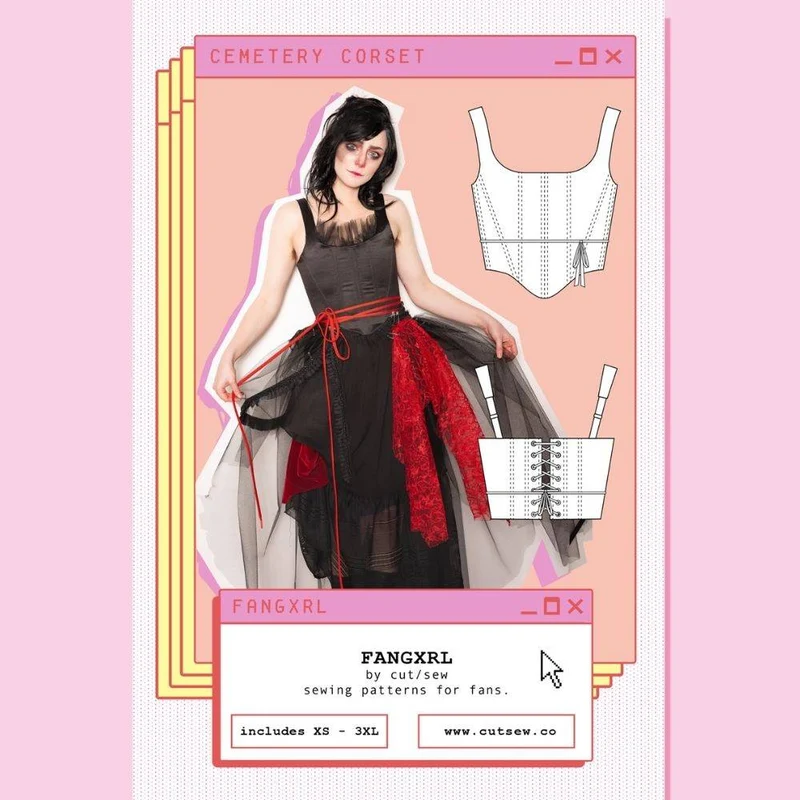 PATRON DE COUTURE PDF | Corset Cimetière | CUT/SEW | ANGLAIS SEULEMENT | A4 SEULEMENT
