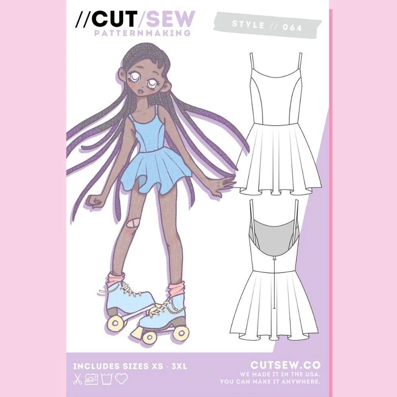 PATRON DE COUTURE PDF | Robe Skater | CUT/SEW | ANGLAIS SEULEMENT | A4 SEULEMENT