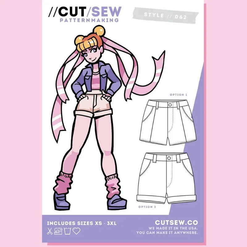 PATRON DE COUTURE PDF | 062 Short Fendu | CUT/SEW | ANGLAIS SEULEMENT | A4 SEULEMENT | UNISEXE