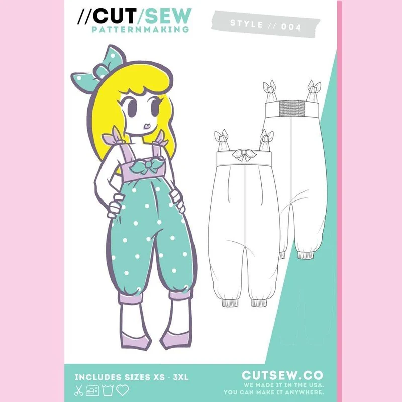 PATRON DE COUTURE PDF | 004 Combishort Babydoll | CUT/SEW | ANGLAIS SEULEMENT | A4 SEULEMENT