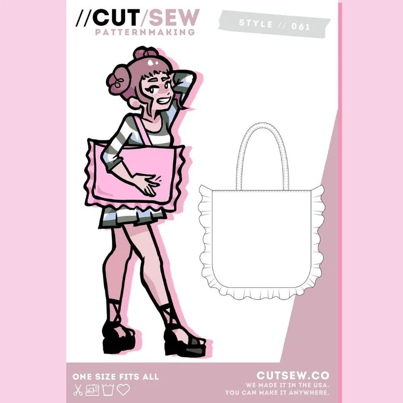 PATRON DE COUTURE PDF | 061 Sac fourre-tout Pillow | CUT/SEW | ANGLAIS SEULEMENT | A4 SEULEMENT
