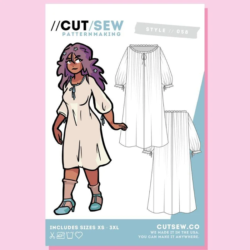 PATRON DE COUTURE PDF | 058 Chemise | CUT/SEW | ANGLAIS SEULEMENT | A4 SEULEMENT