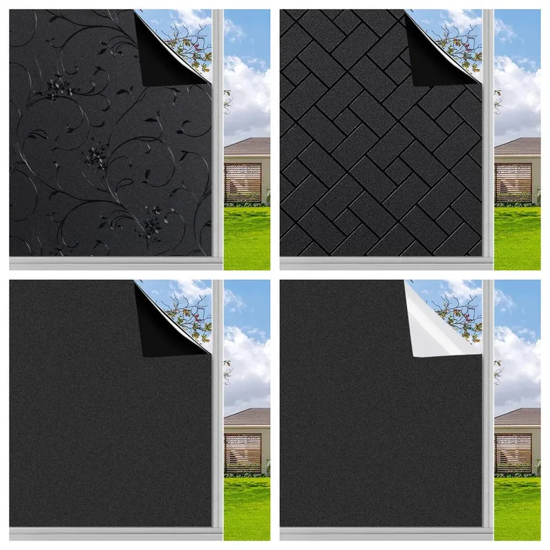 film occultant fenêtre noir blanc motifs texturés floral béton moderne adhésif