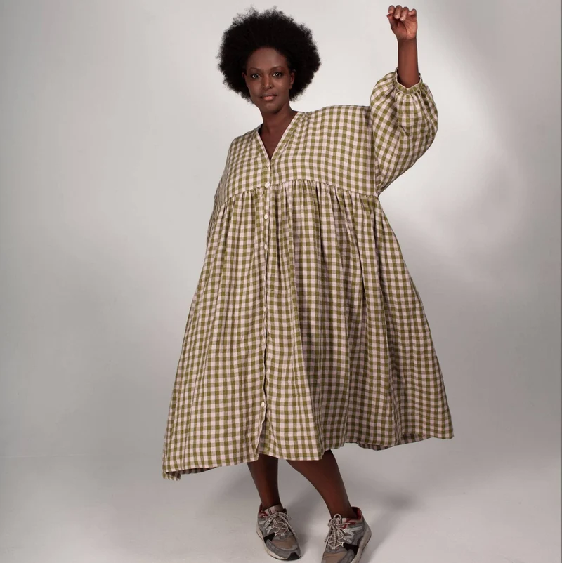 PATRON DE COUTURE PDF | Robe froncée zéro déchet | Birgitta Helmersson | A4 SEULEMENT