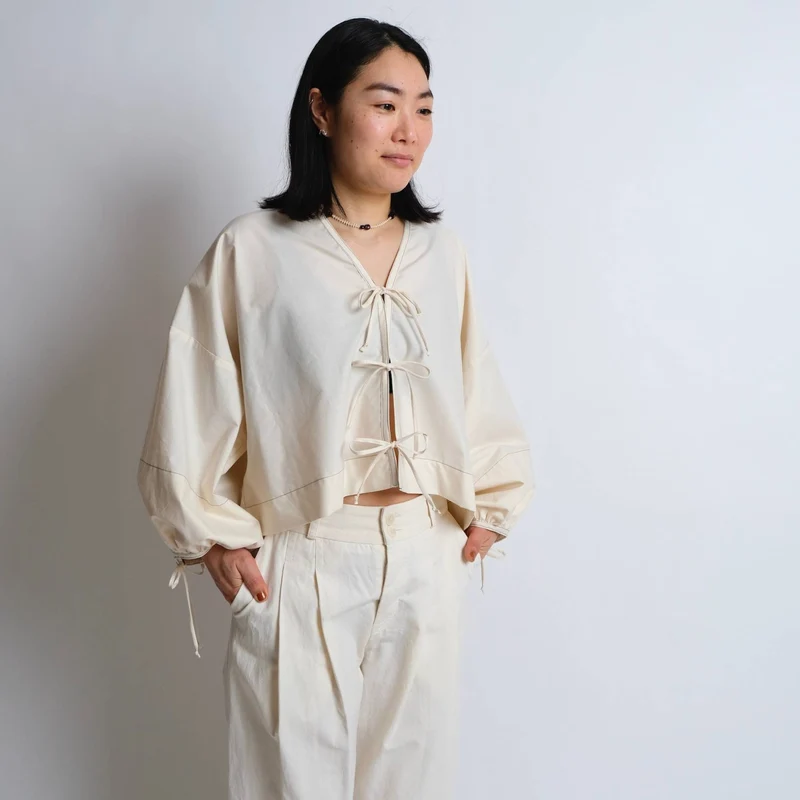 PATRON DE COUTURE PDF | Ajout nœud à nouer pour chemise courte zéro déchet | Birgitta Helmersson | A4 SEULEMENT