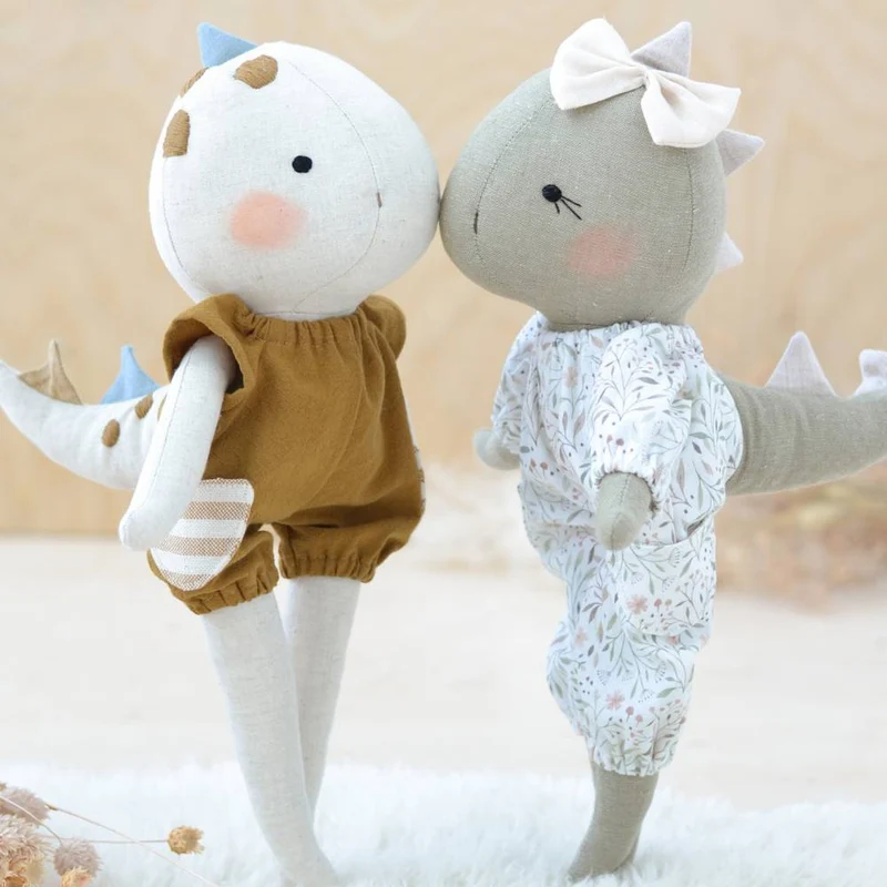Patron de couture PDF | Poupées Dinosaures | Mes Petites Lunes