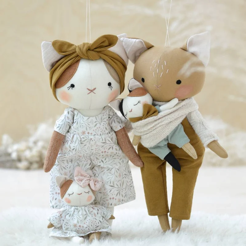 PATRON DE COUTURE PDF | Famille de poupées chats | Mes Petites Lunes
