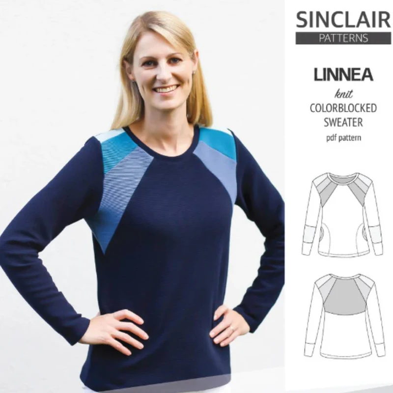 Patron de couture PDF | Pull (chandail) Linnea | SINCLAIR