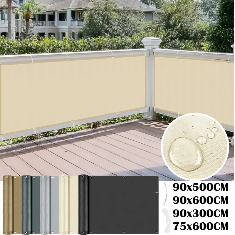 voile d'ombrage balcon impermeable protection uv 95% polyester tissu uni moderne minimaliste