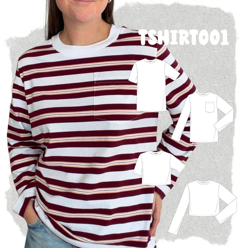 PATRON DE COUTURE PDF | T-shirt TSHIRT001 | The Form Edit | BILINGUE (FR/EN)