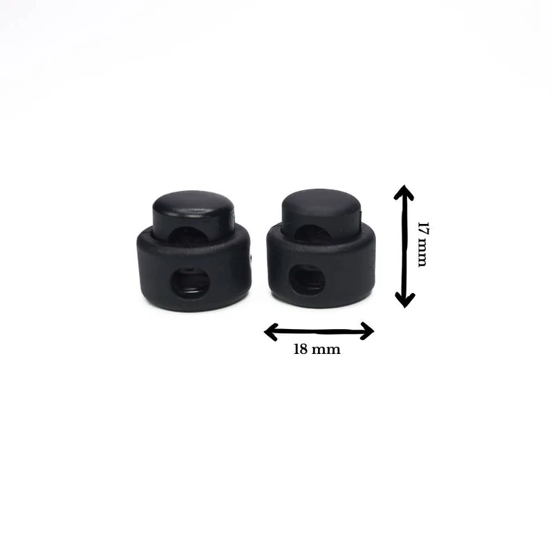 Grand bloque-cordon | Noir | 2 pièces | 7 mm