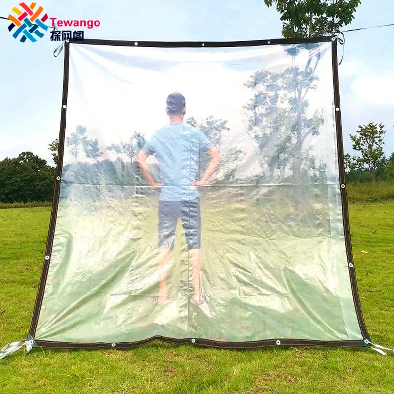 Voile d'ombrage transparente sur mesure pour terrasse et jardin - Protection contre la pluie