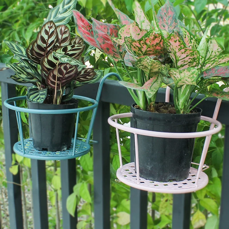 Porte-plante mural métallique léger pour balcon intérieur - Support polyvalent pour pots de fleurs