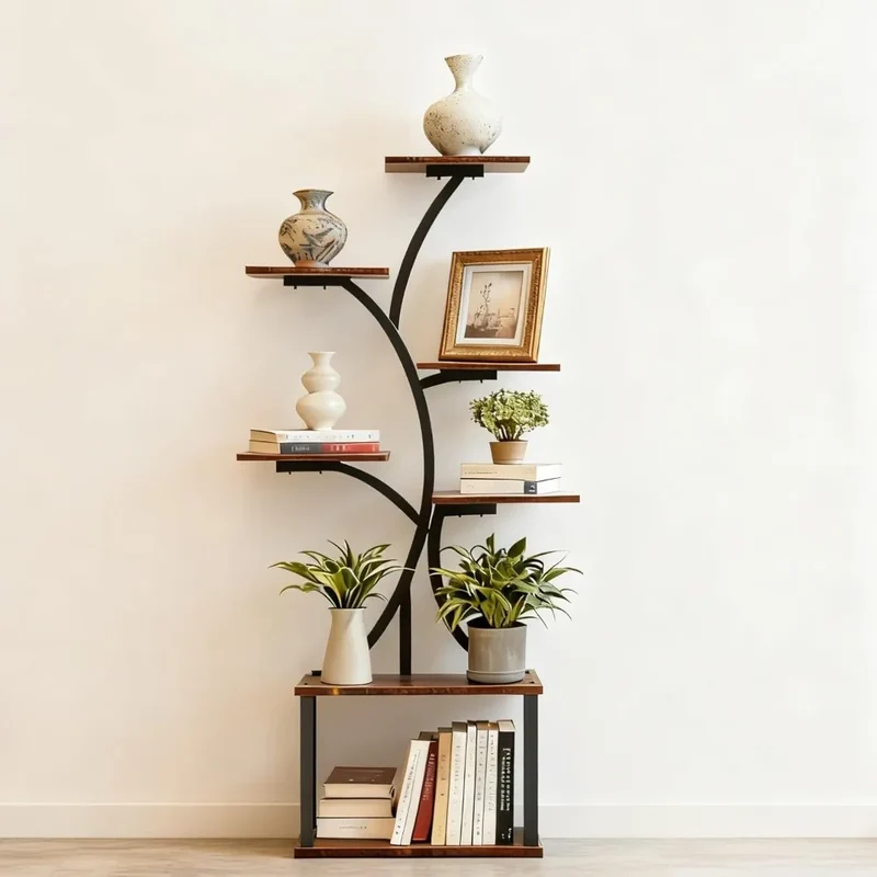 Porte plante intérieur en fer 7 niveaux 151 cm - Étagère plantes pour salon - Ombre Interieur