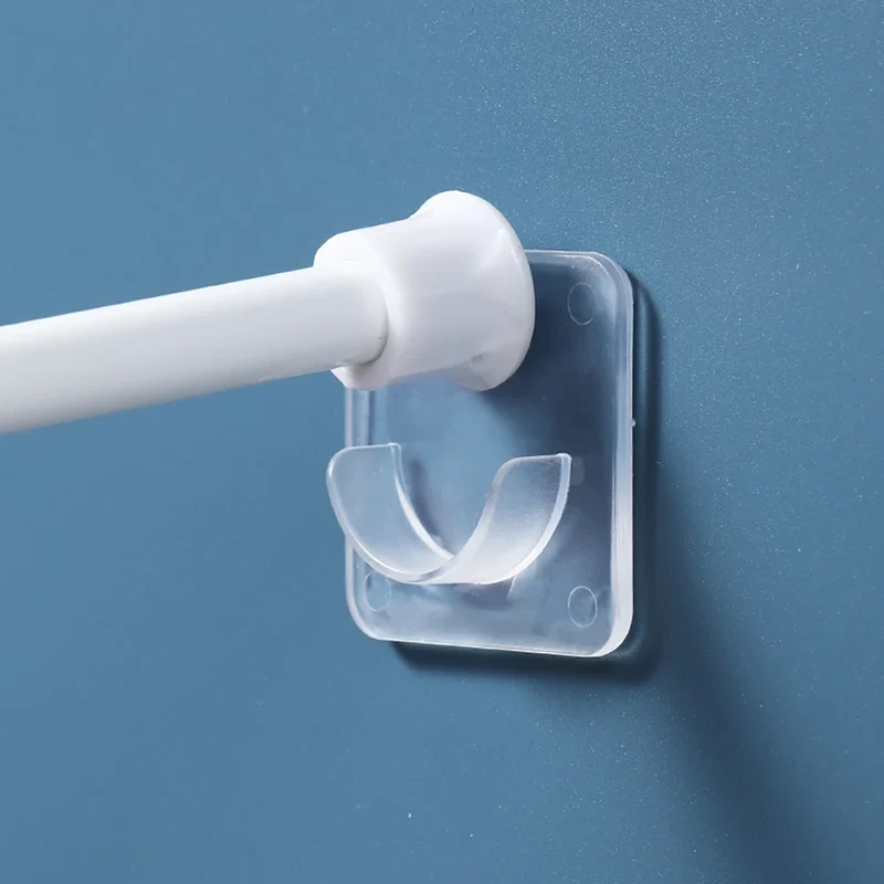 Support de tringle à rideau sans perçage adhésif mural pour salle de bain et placard - 2 ou 4 pièces