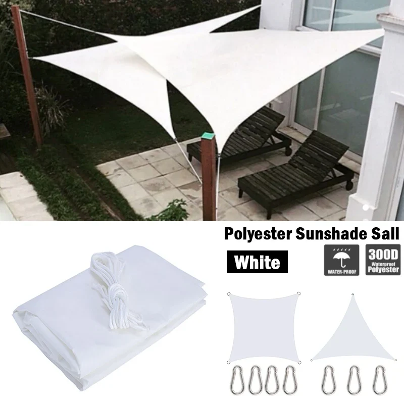 Voile d'ombrage solaire triangle imperméable 300D pour terrasse, jardin et piscine - Protection UV 95%