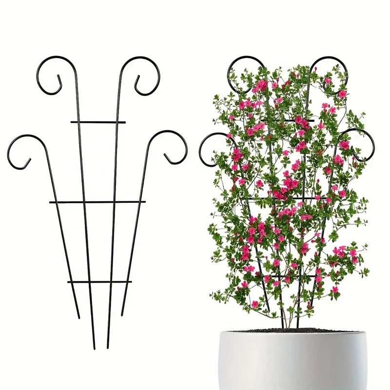 Support en fer pour plantes grimpantes - Cadre de soutien créatif pour tomates et pots de fleurs