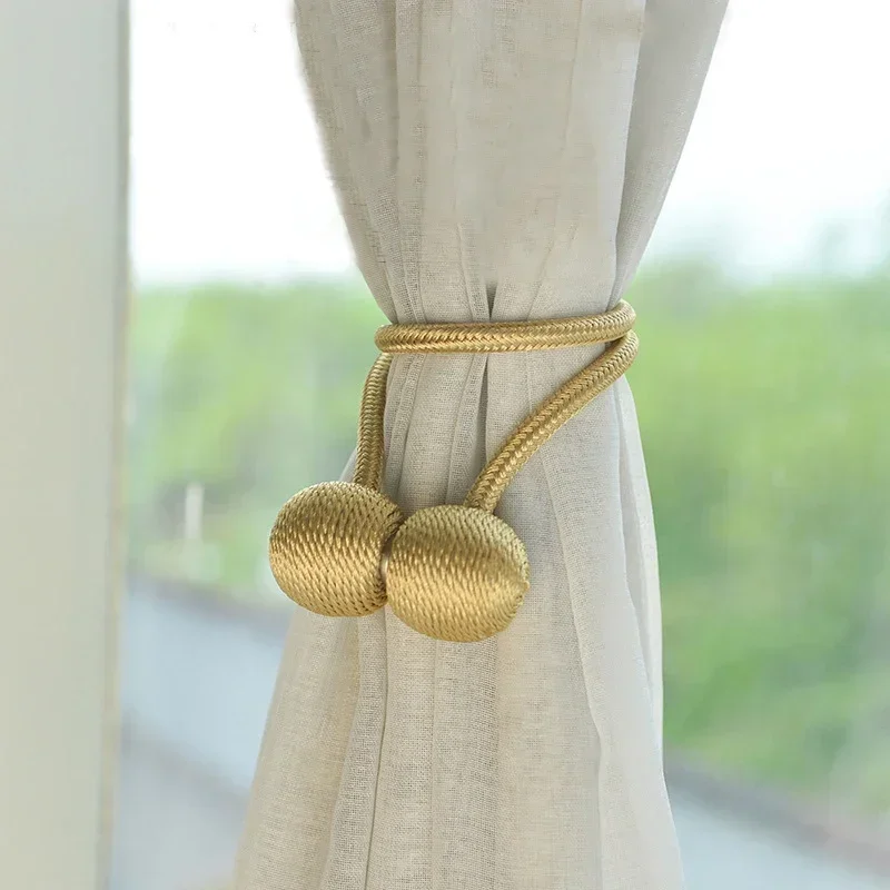 Embrasse magnétique pour rideau en forme de boule de perle - Accroche arrière décorative
