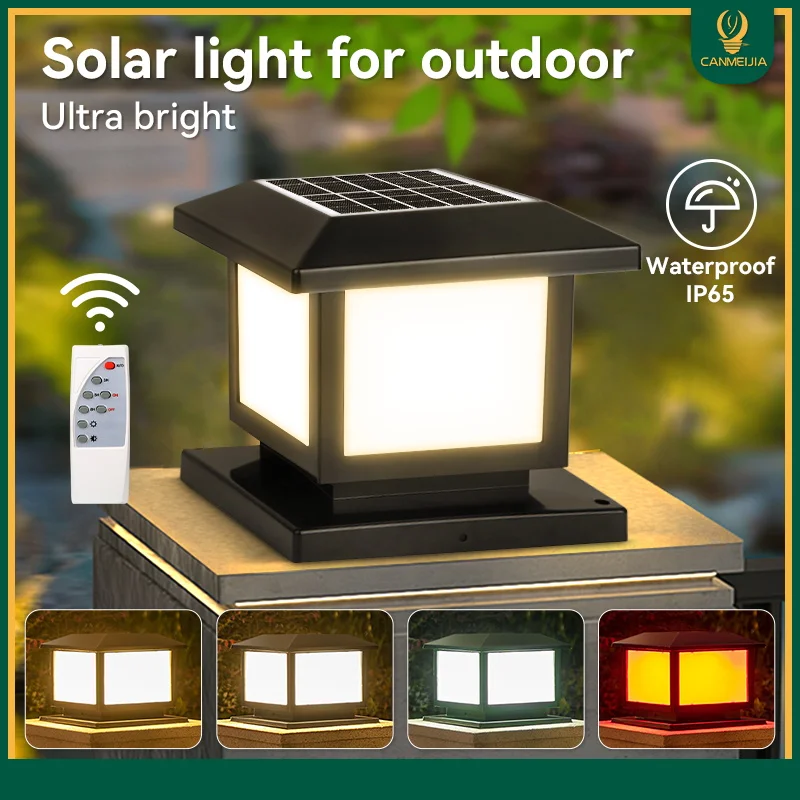 Lanterne solaire extérieur étanche avec télécommande LED pour jardin et clôture - Éclairage décoratif