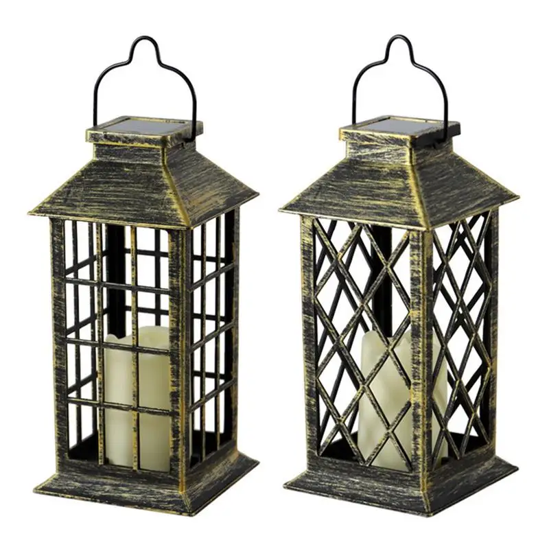 Lanterne solaire extérieure étanche avec LED vacillante pour table de jardin - Décoration éco-responsable