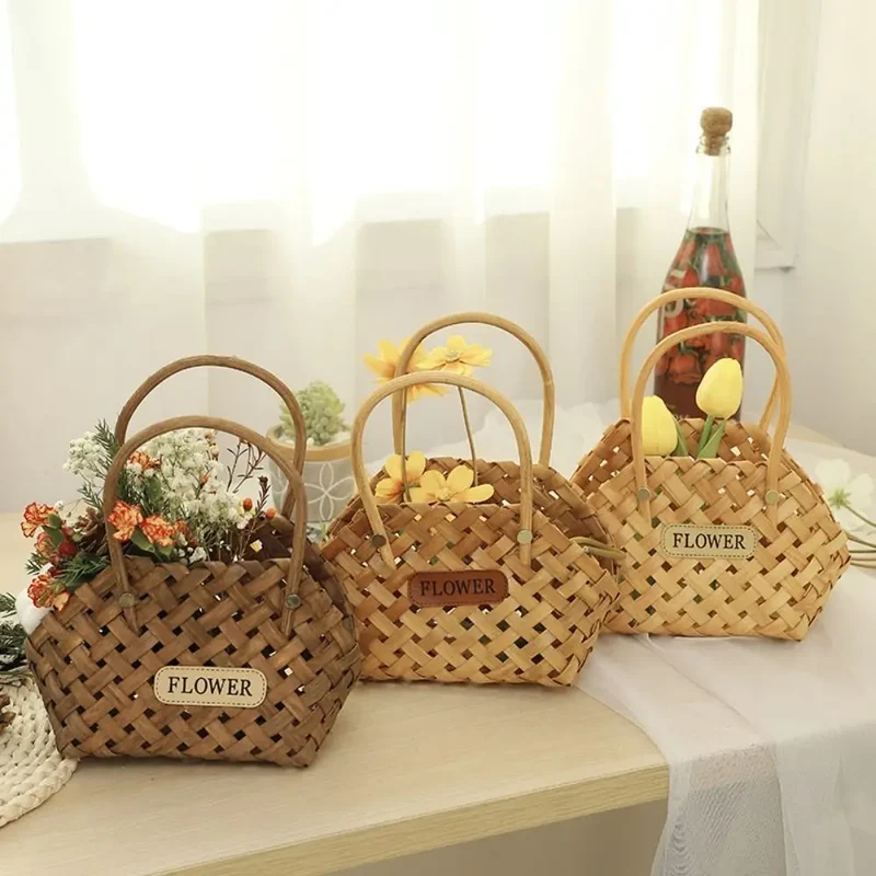 Panier en Bambou Tissé à la Main - Cache Pot Décoratif pour Plantes et Décoration Intérieure