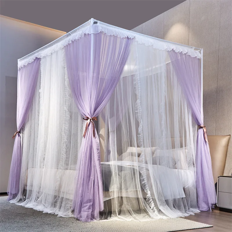 moustiquaire lit baldaquin métal violet blanc vert rose bleu dentelle romantique