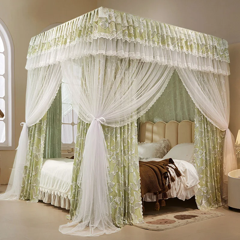 moustiquaire baldaquin polyester motifs floraux semi transparent romantique floral dentelle rideau opaque