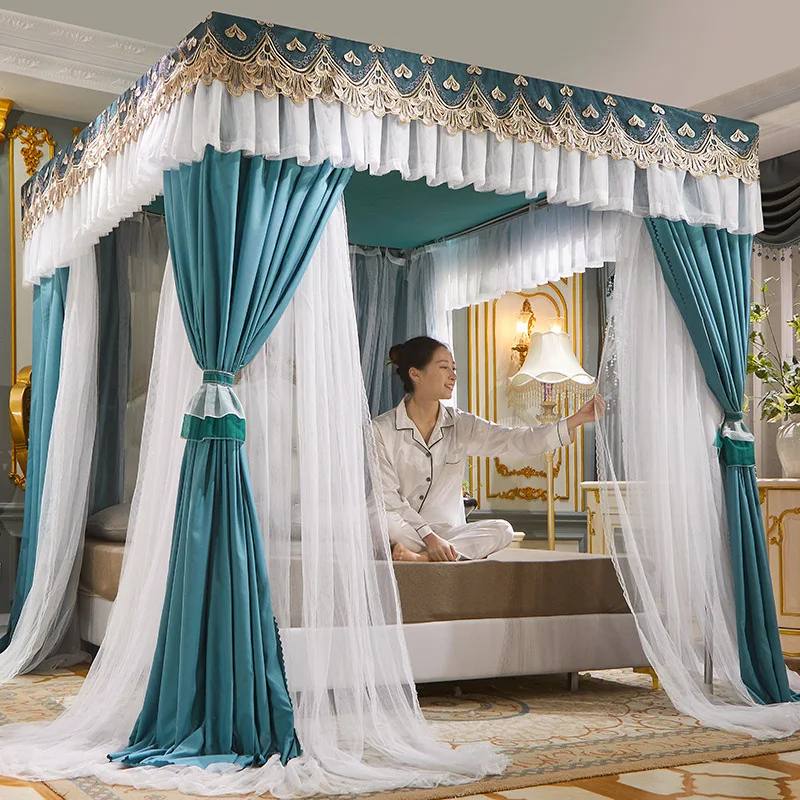 moustiquaire lit brodée vert foncé blanc rose transparente opaque romantique festive