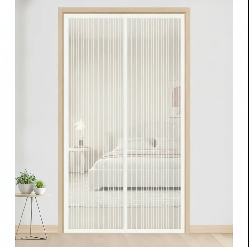 Moustiquaire Magnétique Blanche pour Porte - Installation Facile, Anti-Moustiques