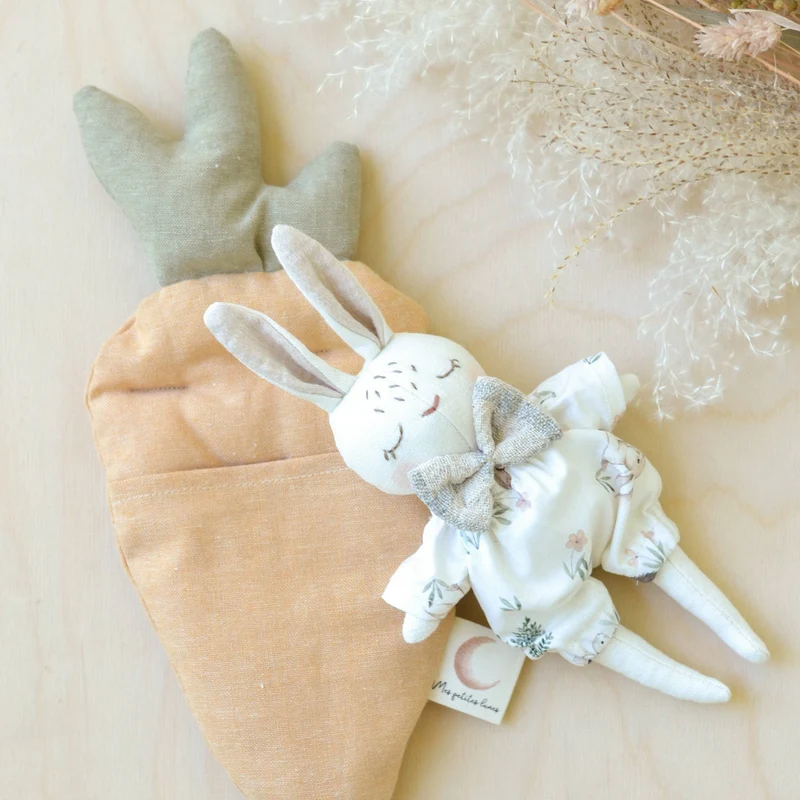 Patron de Couture PDF | Peluche Lapin + Lit Carotte | Mes Petites Lunes