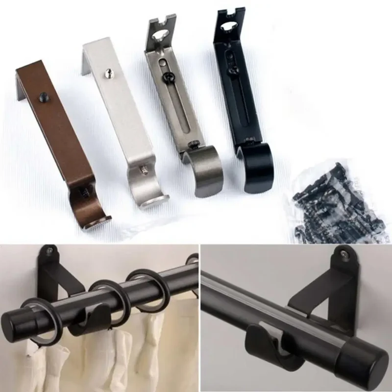 supports tringles rideaux réglables métal ornements décoratifs classiques fixations murales anneaux