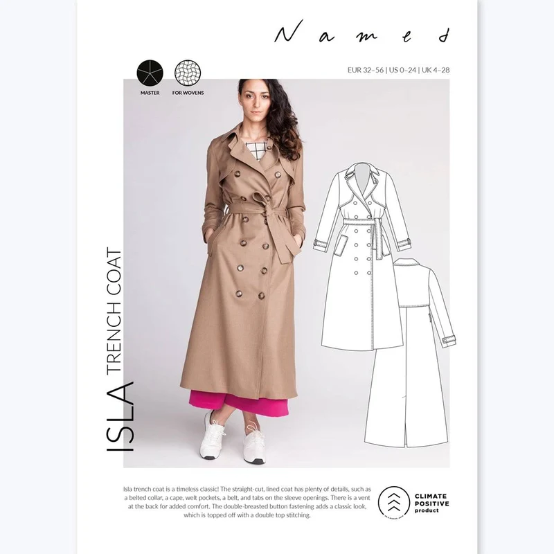 Patron de couture PDF | Trench-coat Isla | Named Clothing