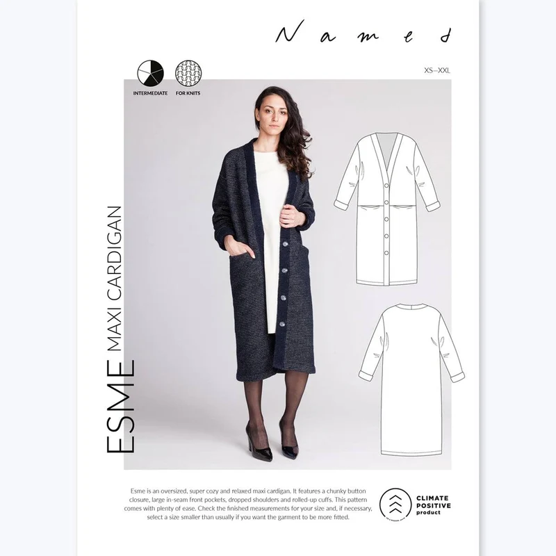 Patron de couture PDF | Cardigan maxi Esme | Named Clothing
