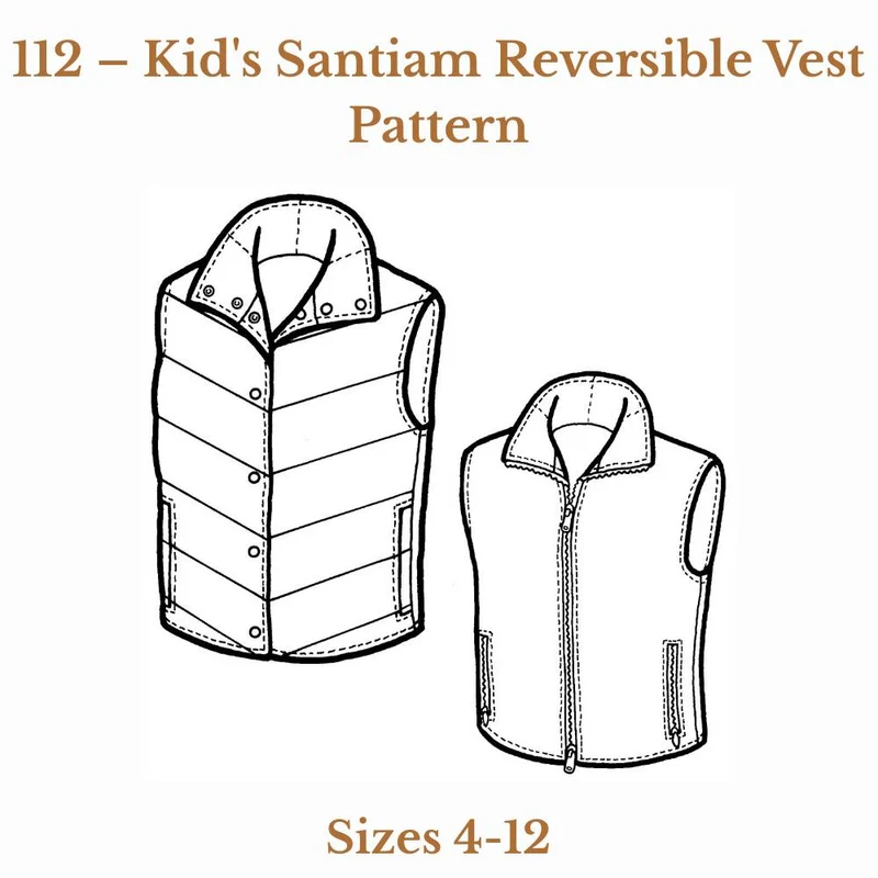 Patron de couture PDF | Veste réversible Santiam pour enfants | The Green Pepper