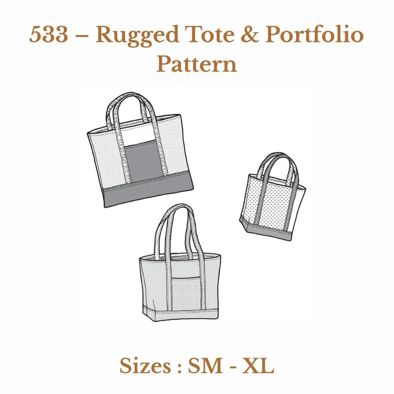 Patron de couture PDF | Sac fourre-tout & Porte-documents robustes | The Green Pepper
