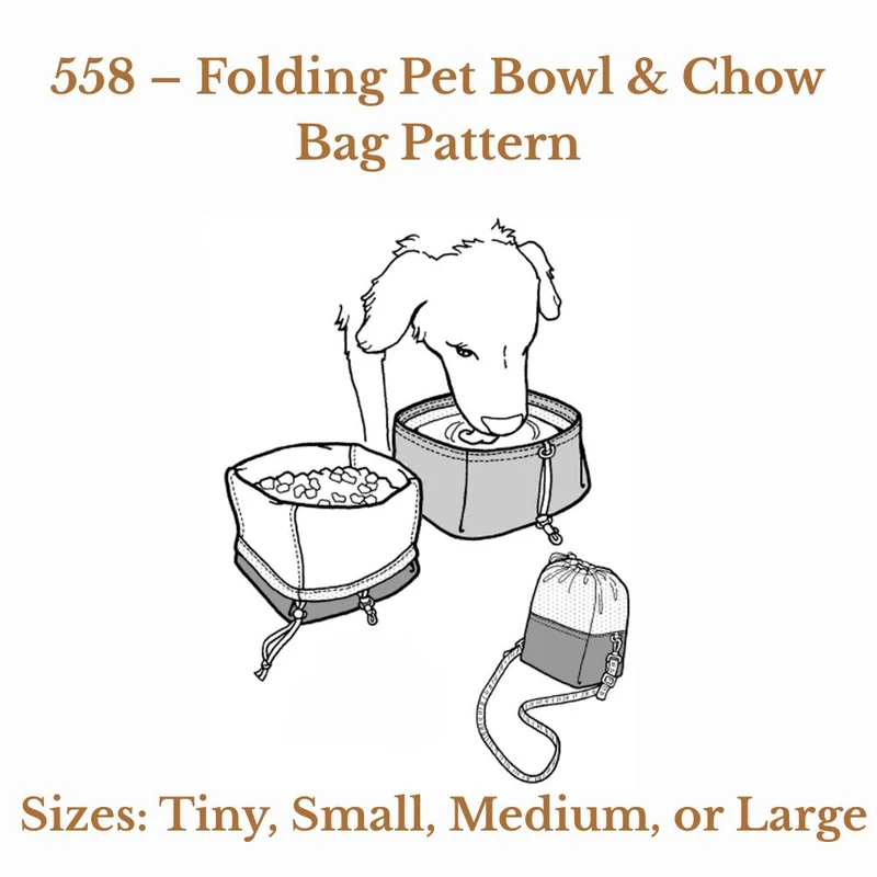 PATRON DE COUTURE PDF | Bol pliable pour animal et sac à nourriture | The Green Pepper