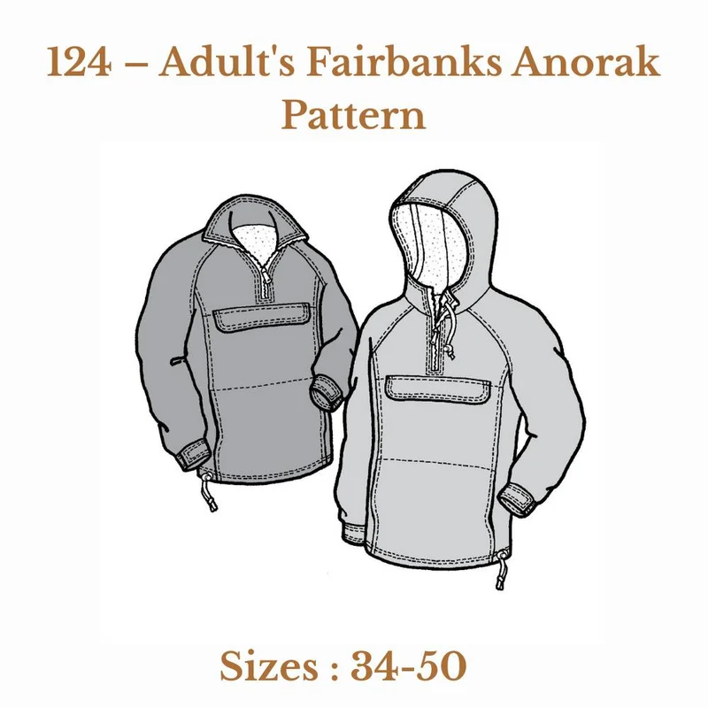 PATRON DE COUTURE PDF | Anorak Fairbanks pour adulte | Unisexe | The Green Pepper